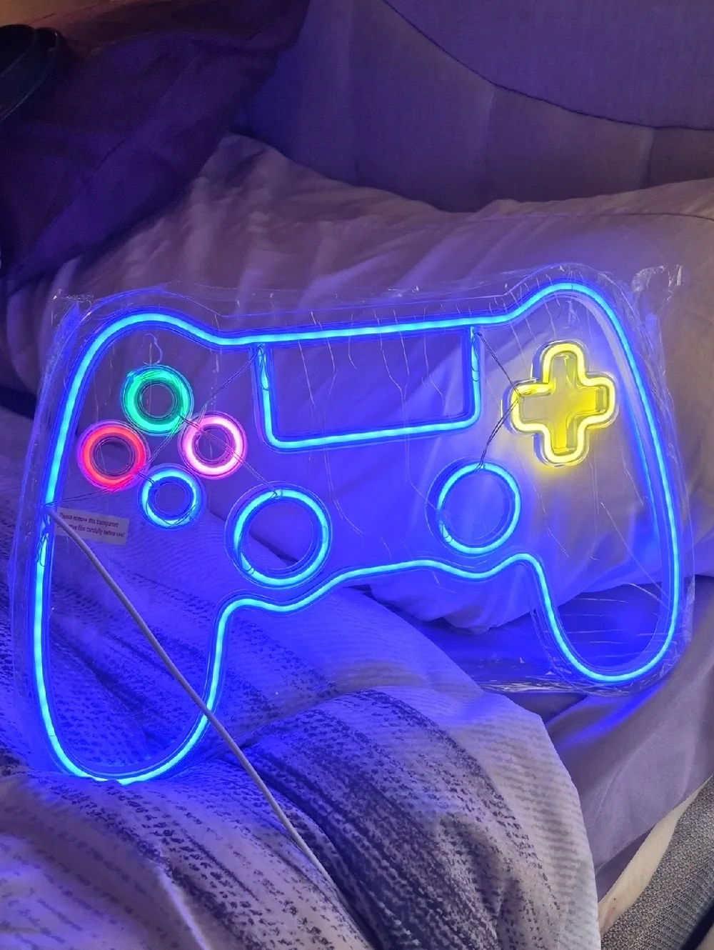 LED Game Controller Wall Light - Blue Neon Gaming Decor